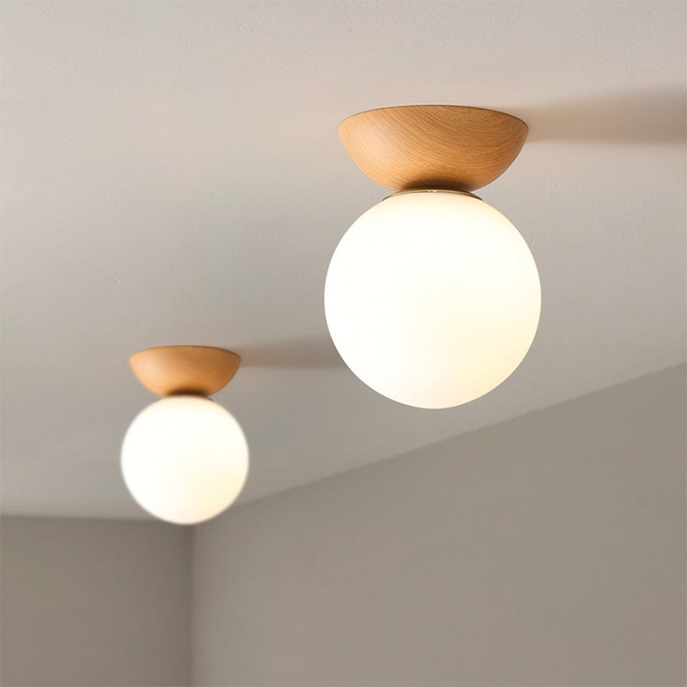 Lampada da soffitto Pundo – Vetro – Bianco – Ø16 cm – Minimalista