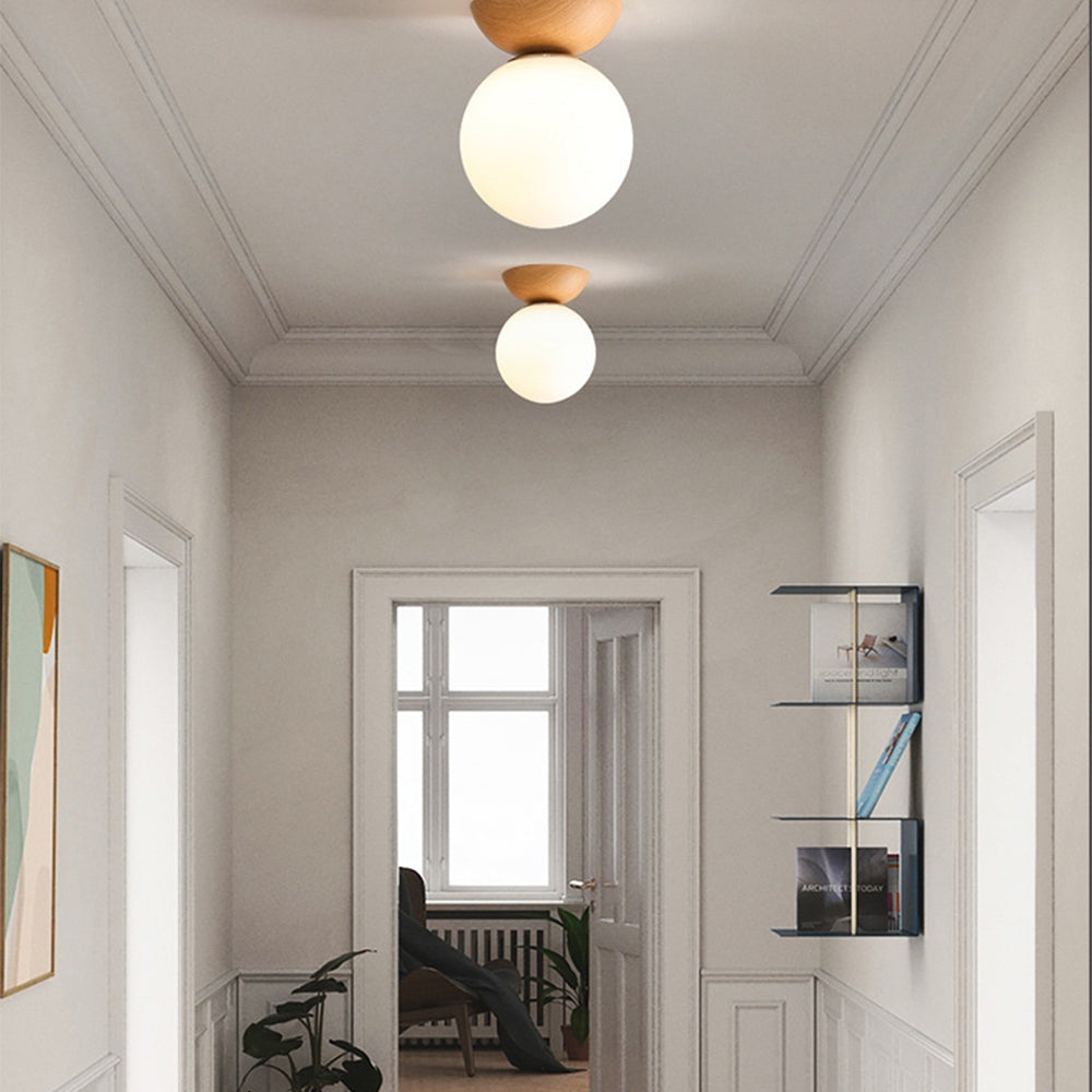 Lampada da soffitto Pundo – Vetro – Bianco – Ø16 cm – Minimalista