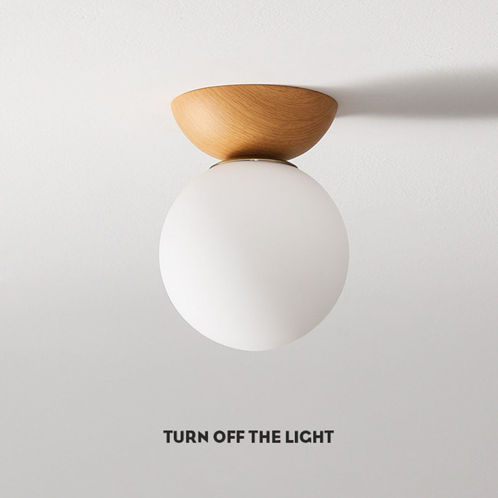 Lampada da soffitto Pundo – Vetro – Bianco – Ø16 cm – Minimalista