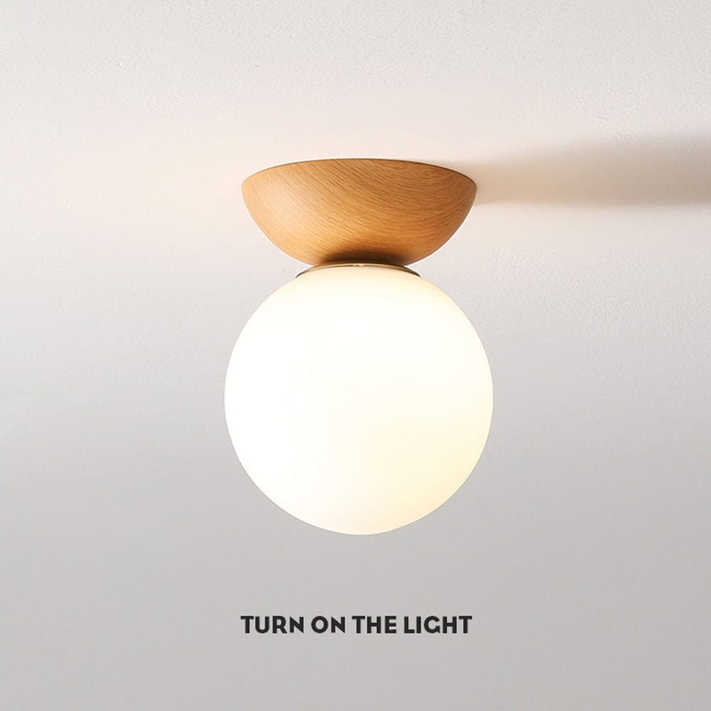 Lampada da soffitto Pundo – Vetro – Bianco – Ø16 cm – Minimalista