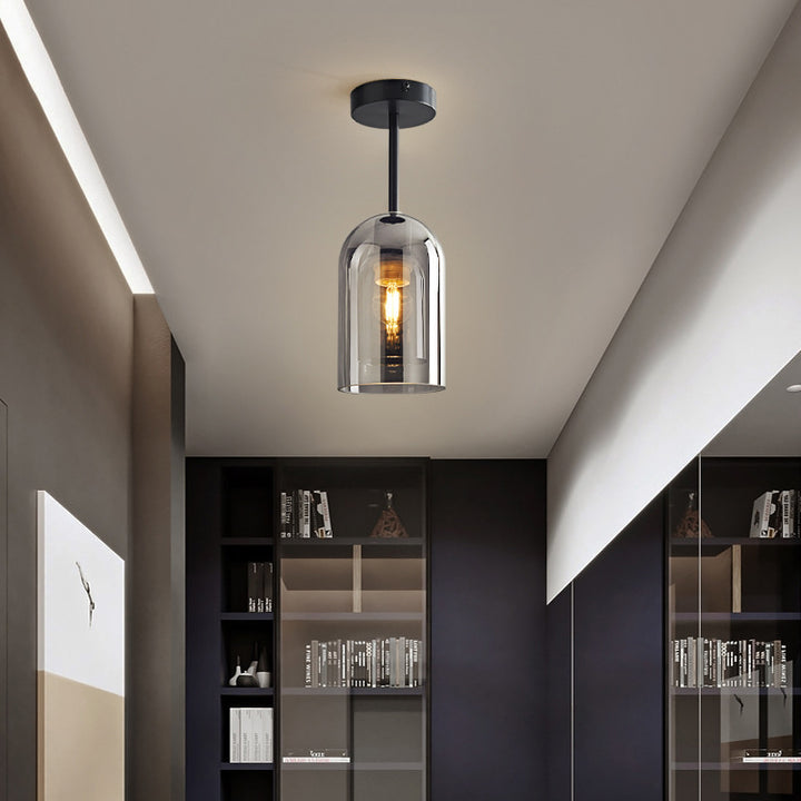 Lampada da soffitto Qlarez – Resina sintetica – Grigio fumo – Ø35 cm – Design moderno per soggiorno e corridoio