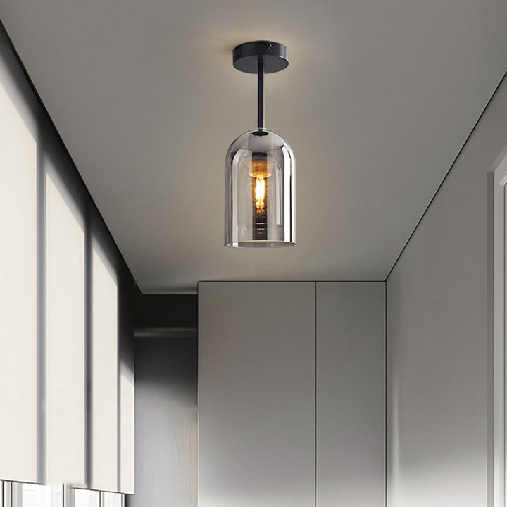 Lampada da soffitto Qlarez – Resina sintetica – Grigio fumo – Ø35 cm – Design moderno per soggiorno e corridoio