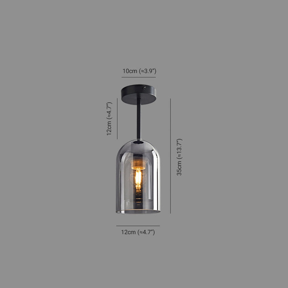 Lampada da soffitto Qlarez – Resina sintetica – Grigio fumo – Ø35 cm – Design moderno per soggiorno e corridoio