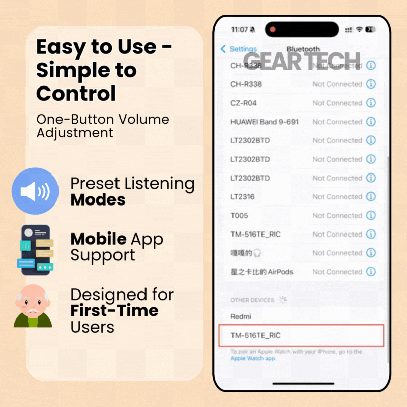 Apparecchi acustici OTC con controllo tramite app Bluetooth per il Regno Unito