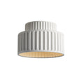 Lampada da soffitto Ribcone – Resina sostenibile – Bianco – Compatta – Design retro per soggiorno e cucina