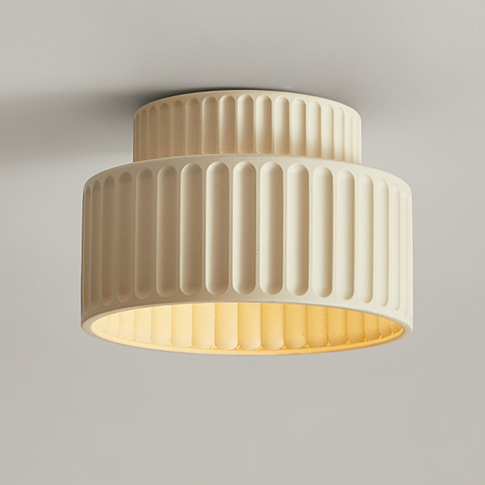 Lampada da soffitto Ribcone – Resina sostenibile – Bianco – Compatta – Design retro per soggiorno e cucina
