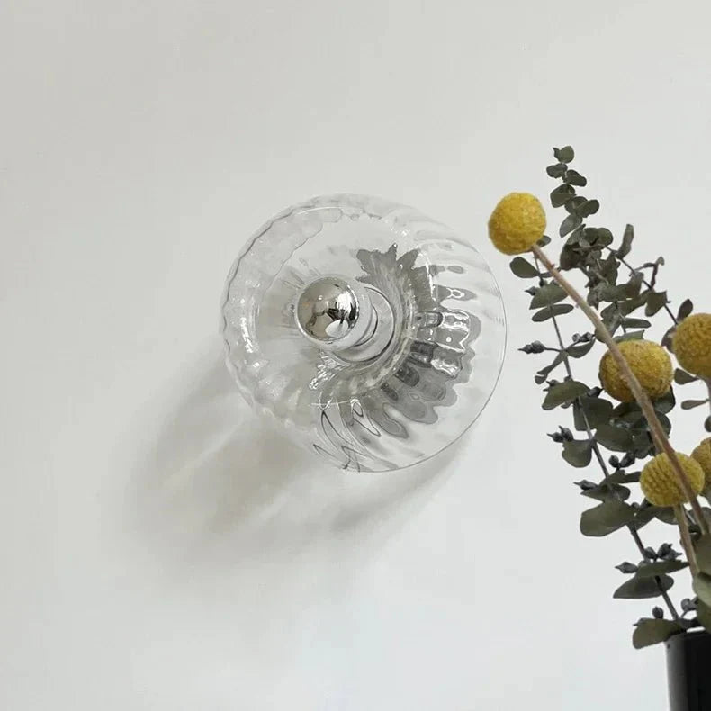 Lampada da parete Ribson – Vetro e metallo – Trasparente – Compatta – Stile Bauhaus per interni eleganti