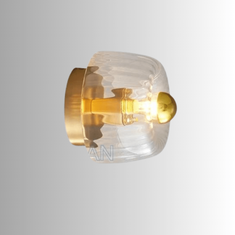 Lampada da parete Ribson – Vetro e metallo – Trasparente – Compatta – Stile Bauhaus per interni eleganti
