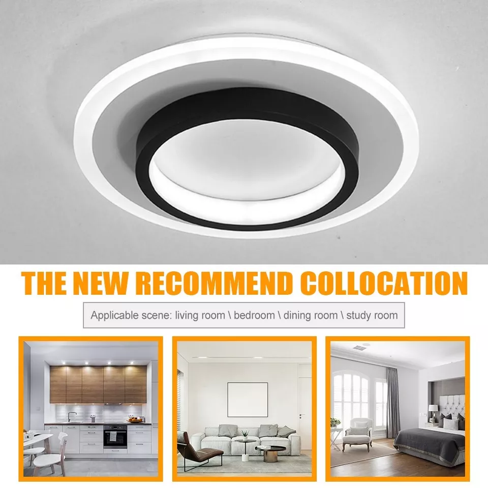 Lampada da soffitto Rouson – LED – Bianca – Ø 30 cm – Design moderno per soggiorni e corridoi