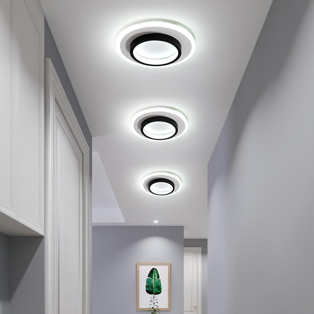 Lampada da soffitto Rouson – LED – Bianca – Ø 30 cm – Design moderno per soggiorni e corridoi