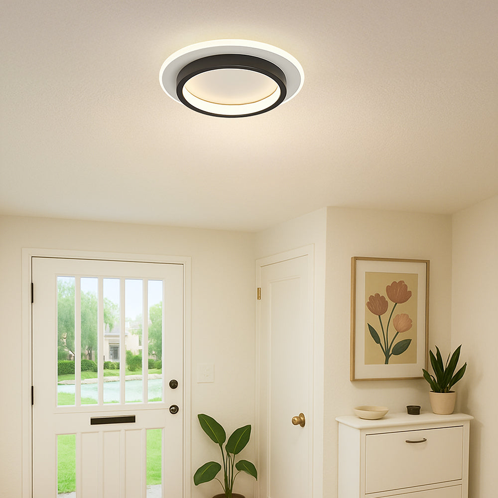 Lampada da soffitto Rouson – LED – Bianca – Ø 30 cm – Design moderno per soggiorni e corridoi