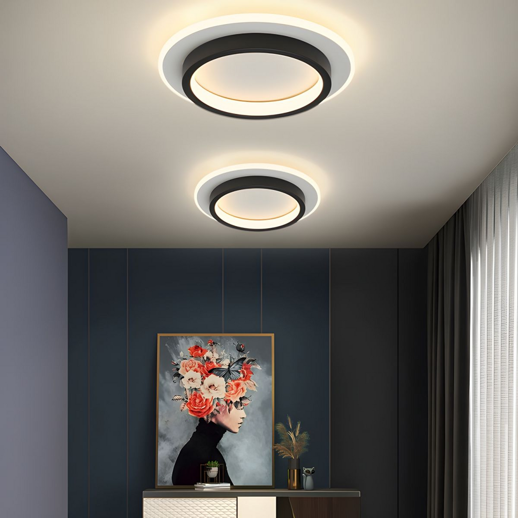 Lampada da soffitto Rouson – LED – Bianca – Ø 30 cm – Design moderno per soggiorni e corridoi