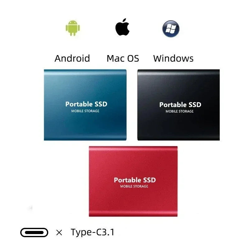 TECNOLOGIE | SSD esterna super veloce 128GB | Mini-SSD | Memoria ad alta velocità per laptop e PC