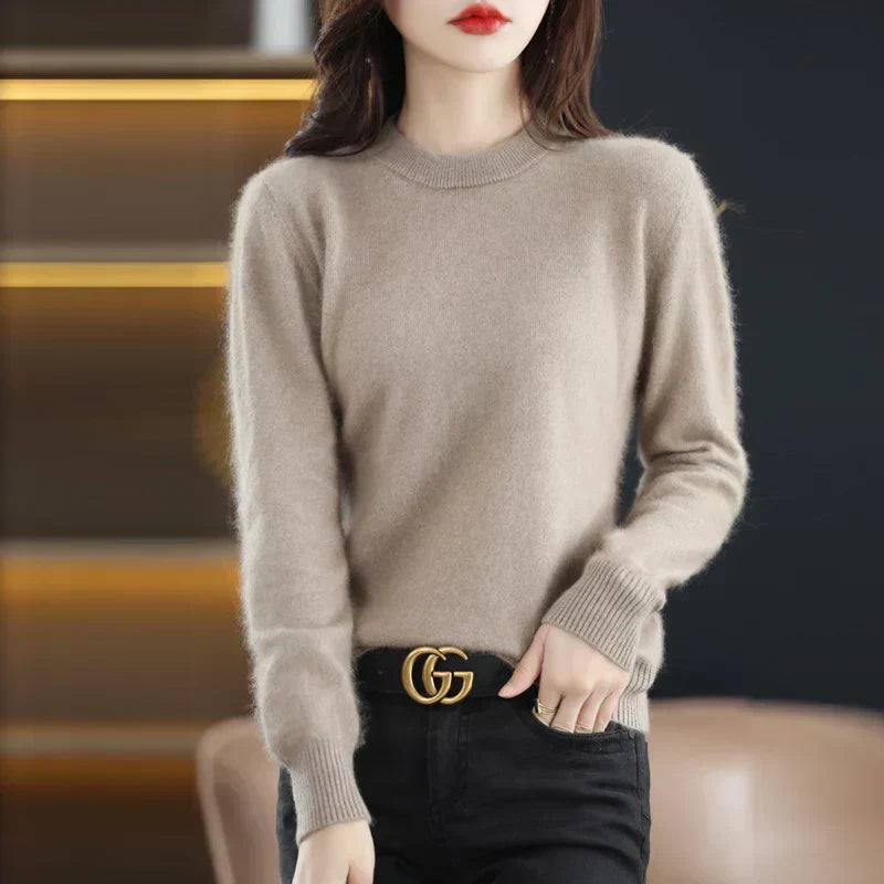 Maglione O-Collo in Cashmere per Donne Lyrawea, Vestibilità Slim Casual