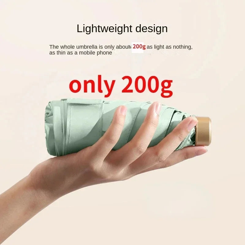 Solivio Mini-Ombrello | Protezione UV & Resistente al Vento | Ultra Leggero | Formato Compatto 19cm