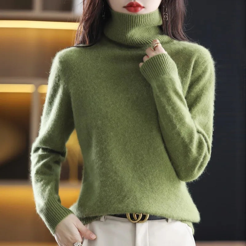 AuroraWeave Maglione a Collo Alto in Cashmere per Donne in Autunno