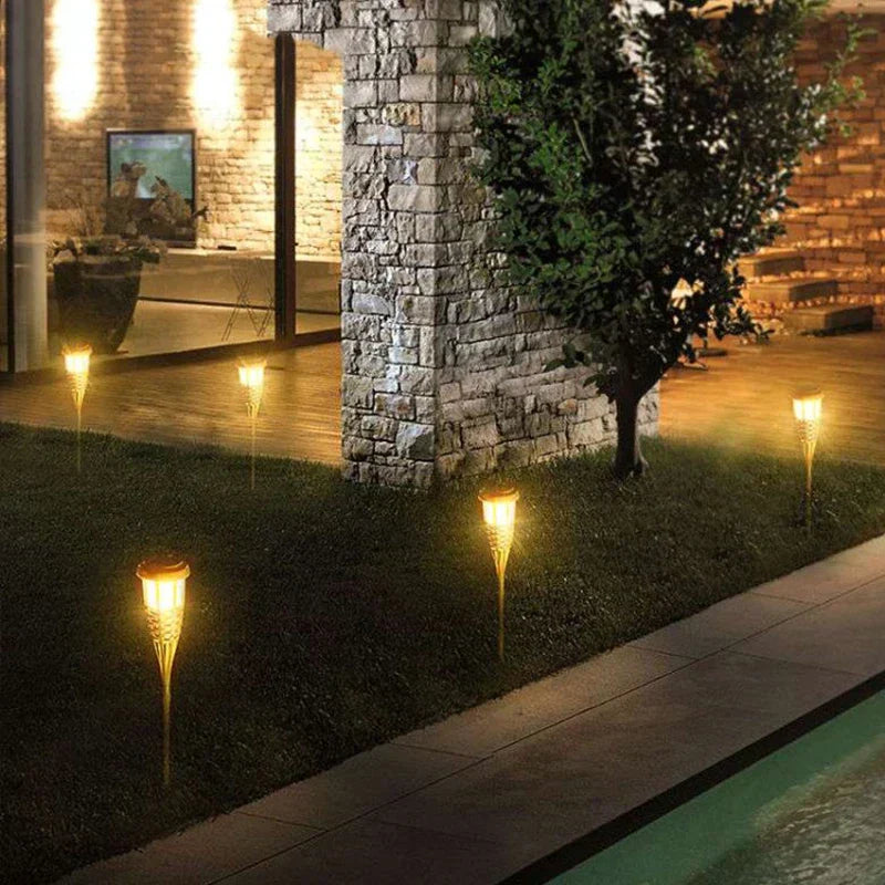 Sandsberg | Torce da giardino solari | Effetto fiamma tremolante | Set da 5
