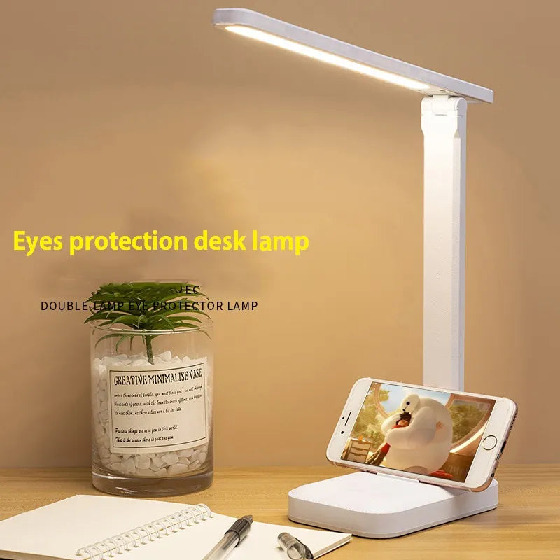 Lampada da tavolo LED ricaricabile da 6000mAh USB 3 colori dimmerabile senza step, lampada da scrivania touch pieghevole, luce notturna per lettura a protezione degli occhi