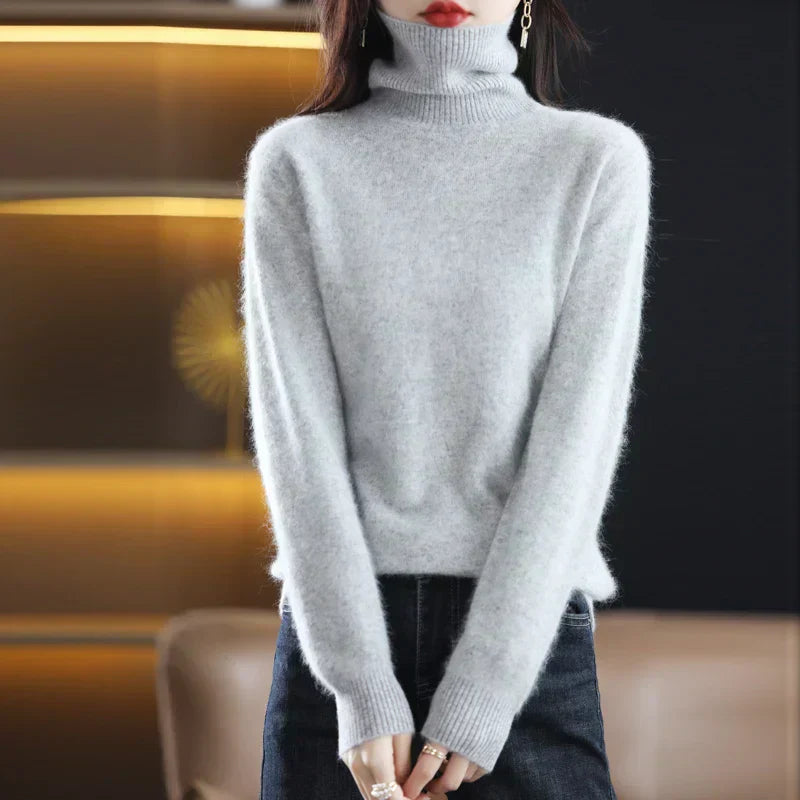 Maglione in Cashmere Nyorelle con Collo Alto per Autunno e Inverno