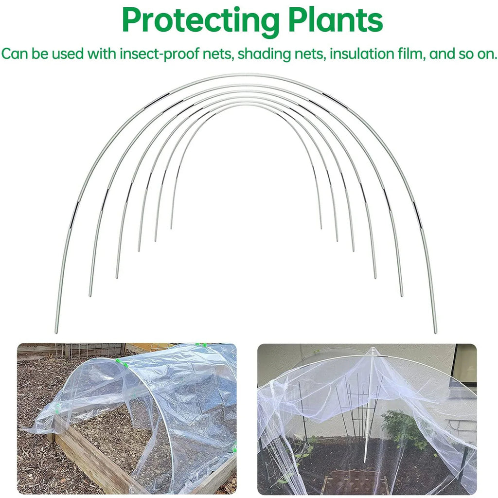 Set di archi da giardino Plantura FlexGrow in fibra di vetro | Tunnel da piantare fai-da-te per aiuole e semenzai | Inossidabile e riutilizzabile | Inclusi connettori