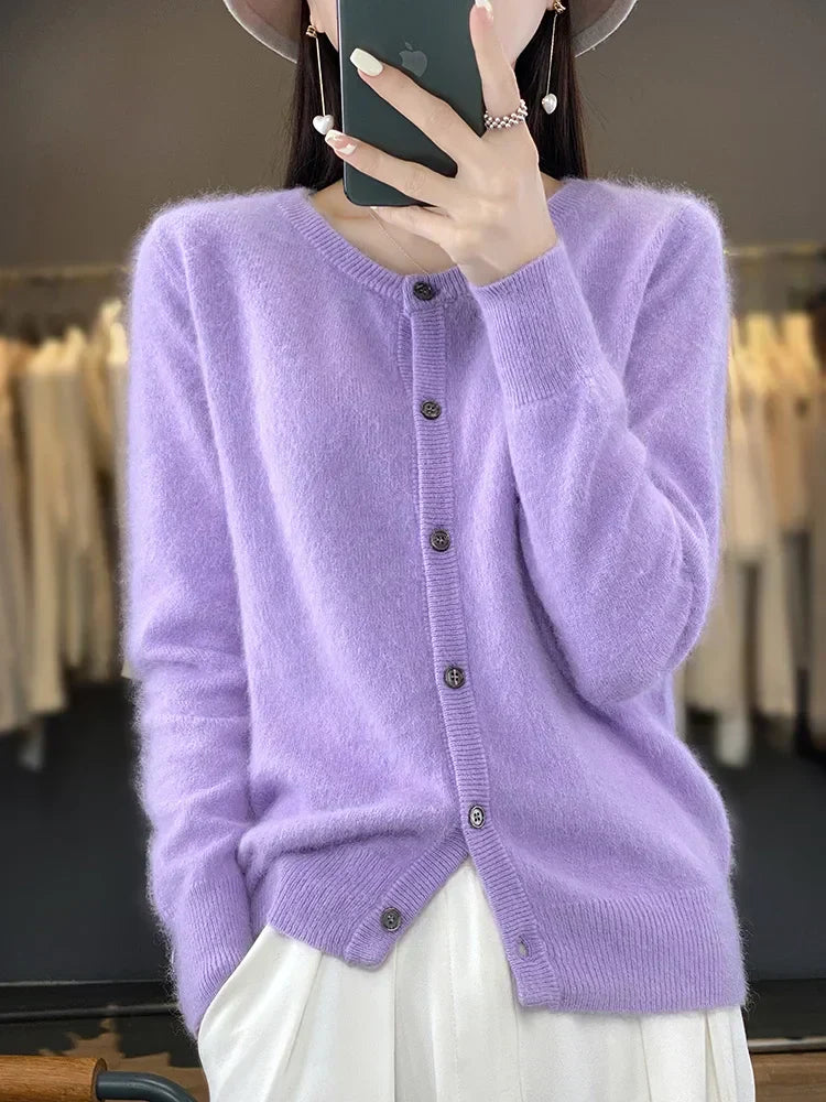 Cardigan in Cashmere Aurea per Indumenti in Clima Freddo