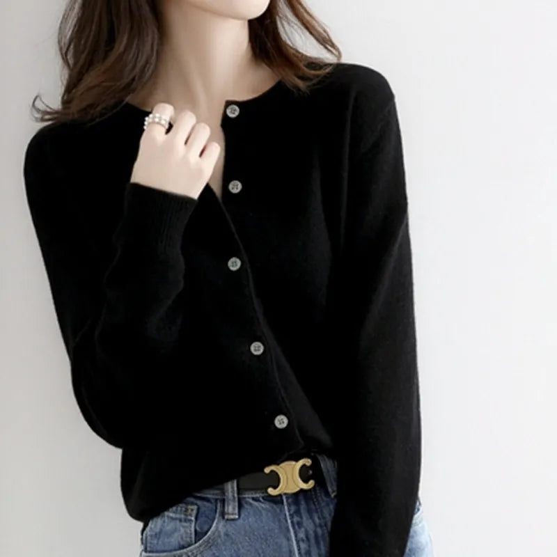 Cardigan Lyria in Cashmere a Maglia Morbida per Sovrapposizioni in Primavera e Autunno