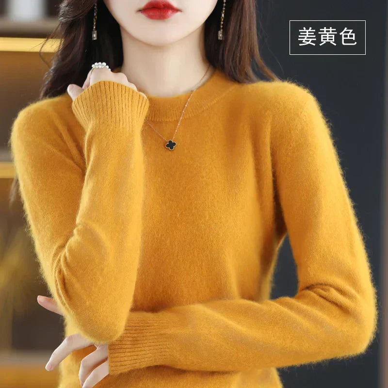 Maglione O-Collo in Cashmere per Donne Lyrawea, Vestibilità Slim Casual