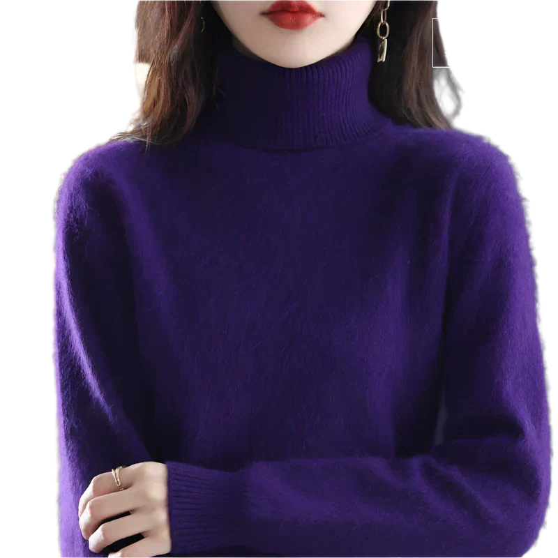AuroraWeave Maglione a Collo Alto in Cashmere per Donne in Autunno