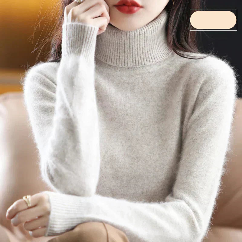 Maglione in Cashmere Nyorelle con Collo Alto per Autunno e Inverno