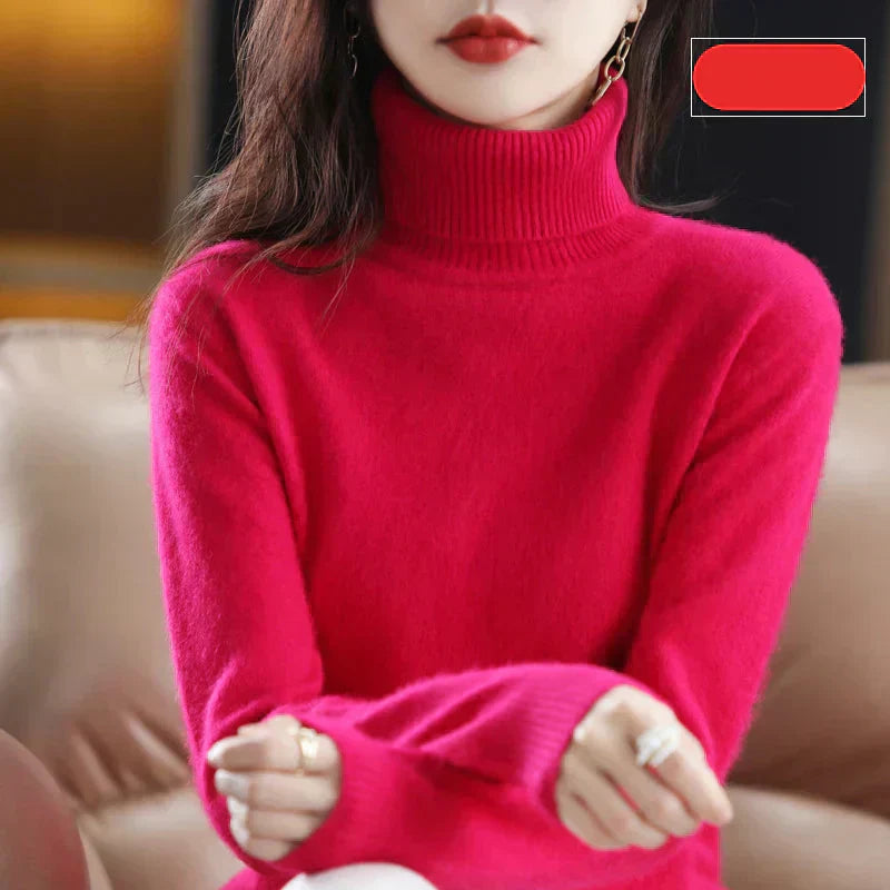 Maglione in Cashmere Nyorelle con Collo Alto per Autunno e Inverno