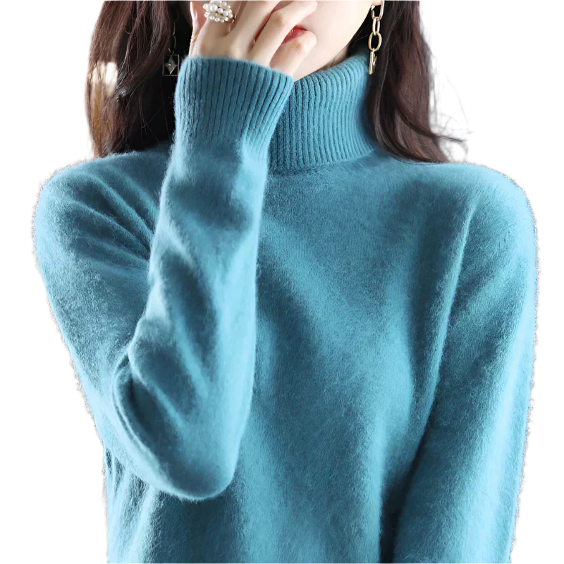 AuroraWeave Maglione a Collo Alto in Cashmere per Donne in Autunno