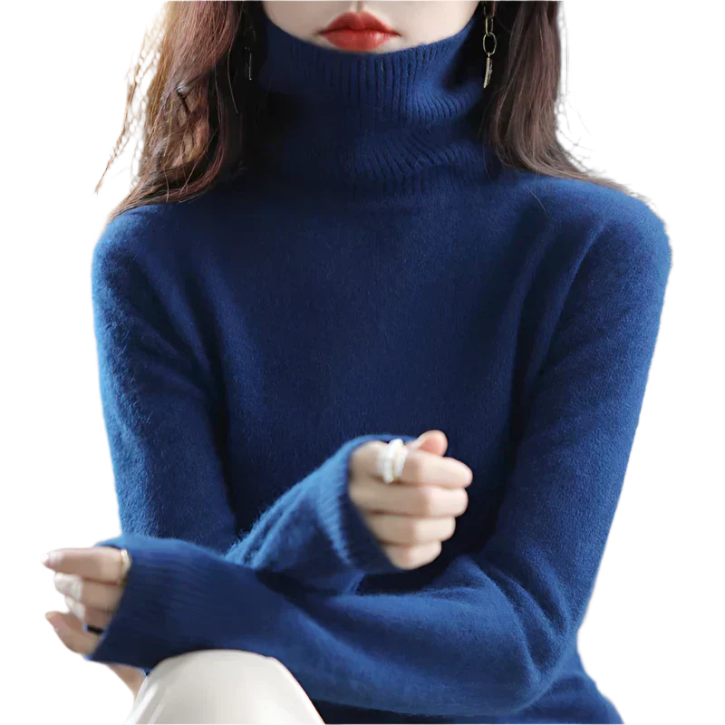 AuroraWeave Maglione a Collo Alto in Cashmere per Donne in Autunno