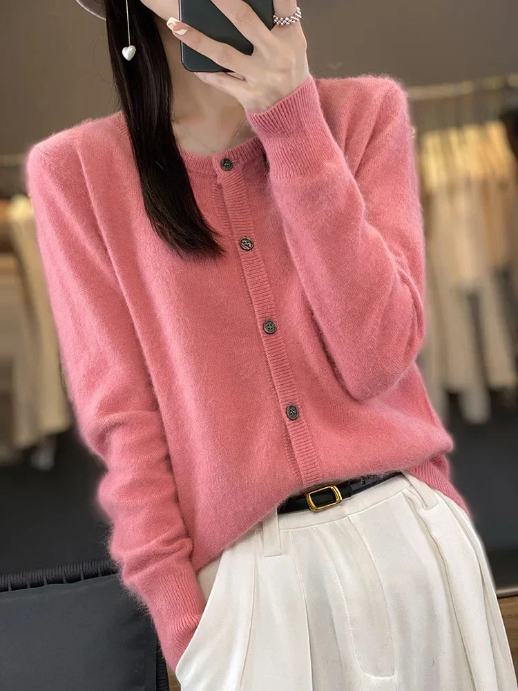 Cardigan in Cashmere Aurea per Indumenti in Clima Freddo