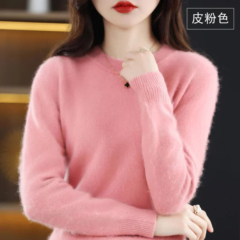 Maglione O-Collo in Cashmere per Donne Lyrawea, Vestibilità Slim Casual