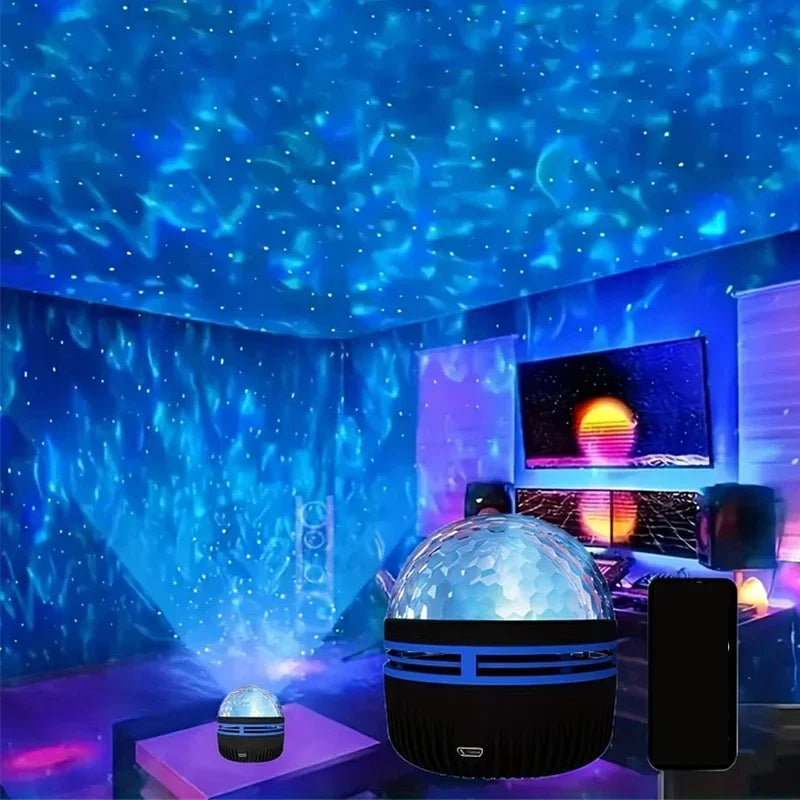 Polariva Proiettore Aurora Boreale | Sincronizzazione Musicale & Telecomando | Luce Ambientale RGB | Ricarica USB | 7,8×7,8×8,7 cm