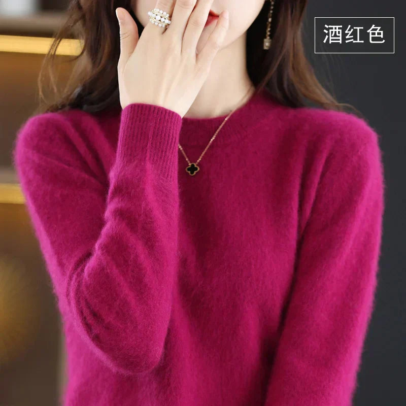 Maglione O-Collo in Cashmere per Donne Lyrawea, Vestibilità Slim Casual