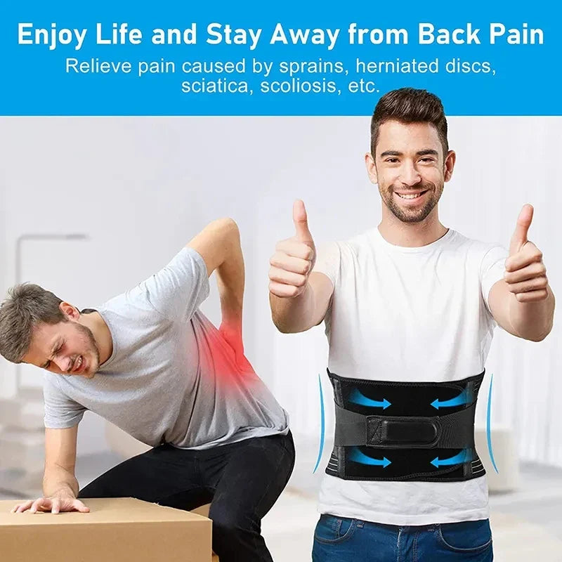 Cintura di supporto per la schiena OrthoFlexa | Supporto lombare a 360° con alluminio memory e molle in acciaio | Traspirante e invisibile sotto i vestiti