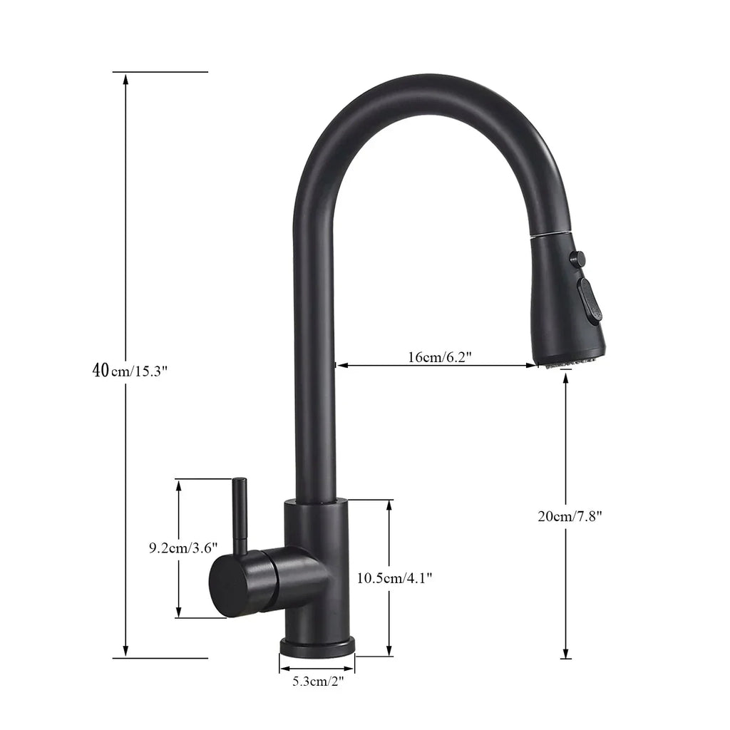 Rubinetto estraibile con miscelatore a leva singola – Rubinetto flessibile con funzione doccia, Alta qualità in acciaio inox, Ideale per cucine moderne, Facile installazione