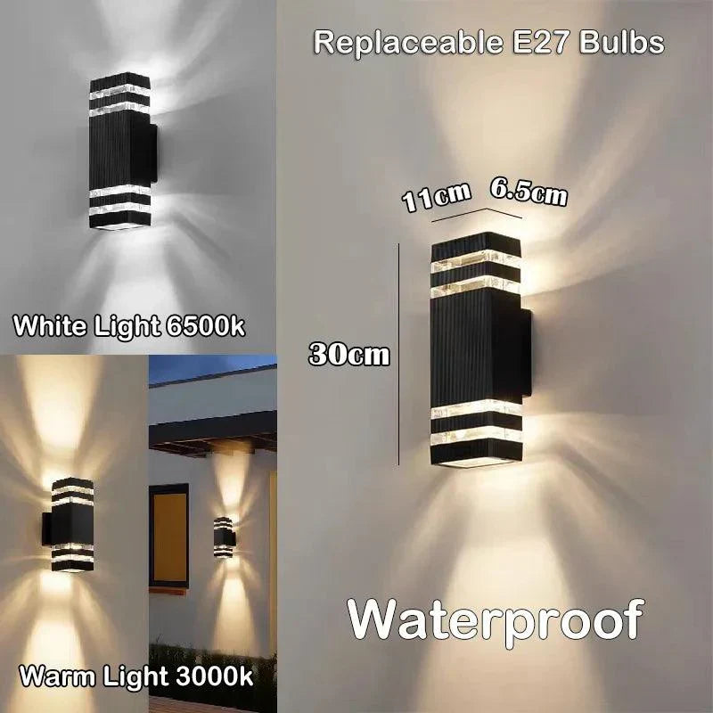 Lumivor Applique da Esterno | Luce Up-&-Down | Attacco E27 | IP65 Resistente alle Intemperie | 25×10×8 cm