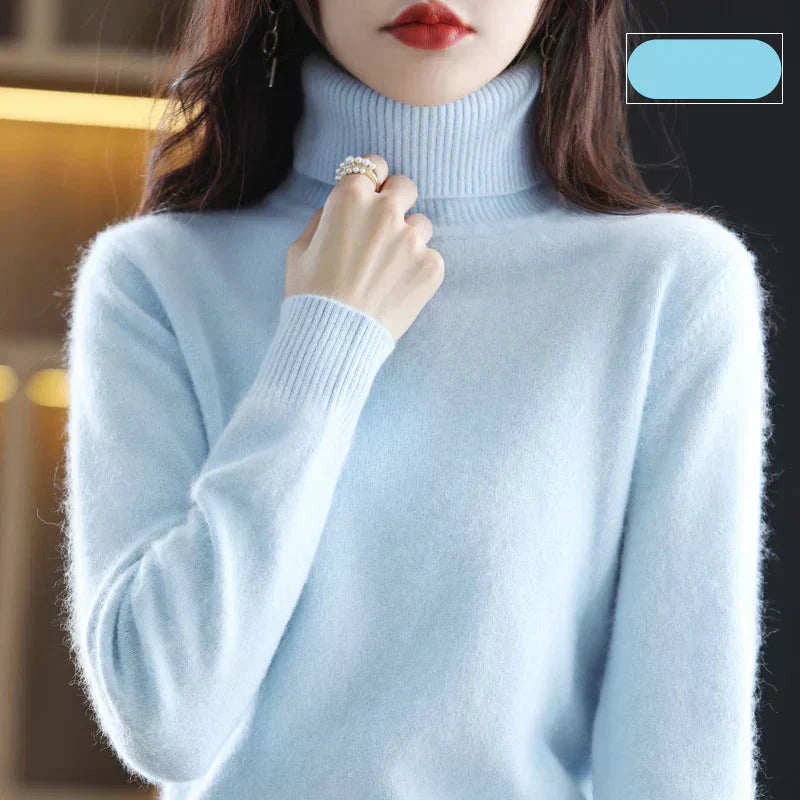 Maglione in Cashmere Nyorelle con Collo Alto per Autunno e Inverno