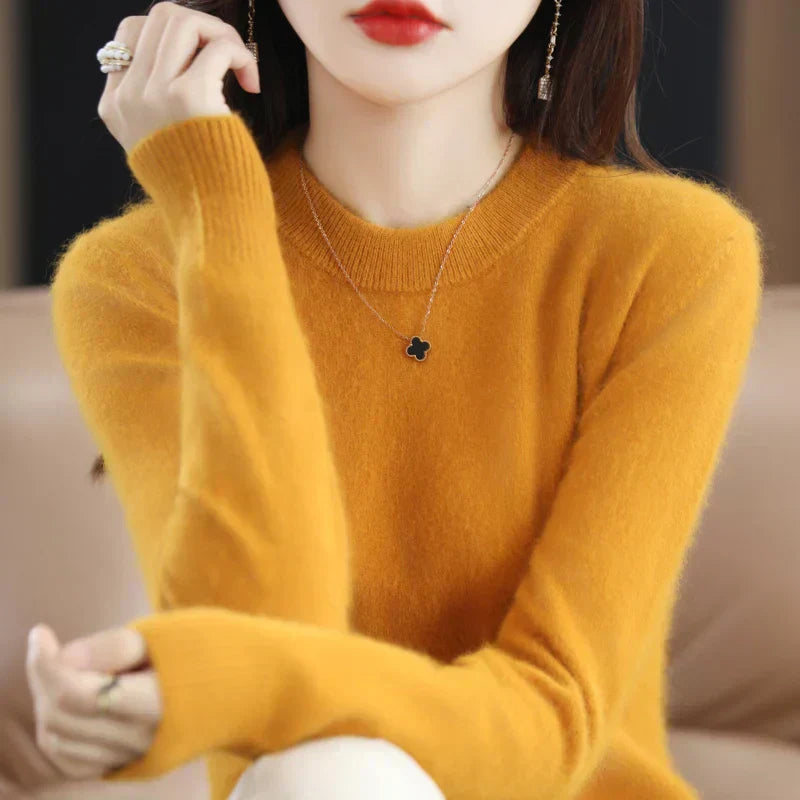 Maglione O-Collo in Cashmere per Donne Lyrawea, Vestibilità Slim Casual