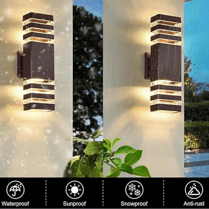 Lumivor Applique da Esterno | Luce Up-&-Down | Attacco E27 | IP65 Resistente alle Intemperie | 25×10×8 cm