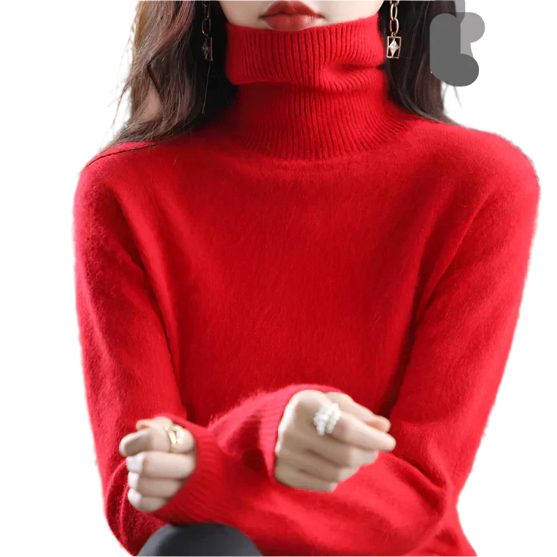 AuroraWeave Maglione a Collo Alto in Cashmere per Donne in Autunno
