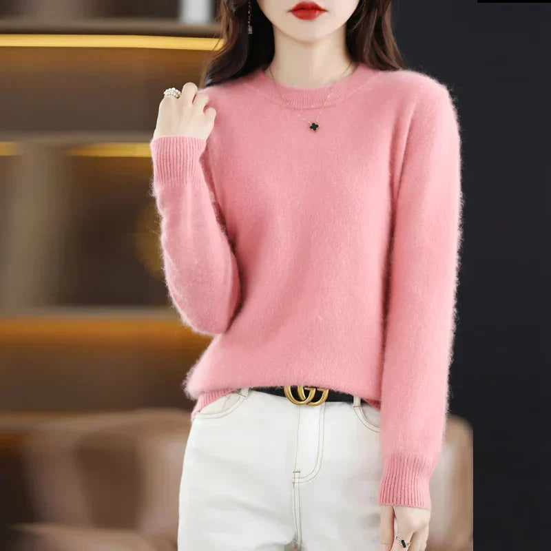 Maglione O-Collo in Cashmere per Donne Lyrawea, Vestibilità Slim Casual