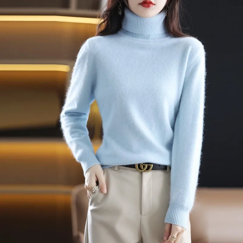 AuroraWeave Maglione a Collo Alto in Cashmere per Donne in Autunno