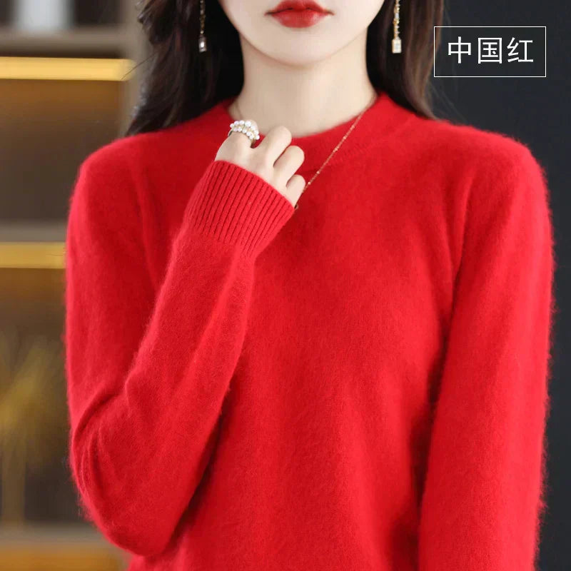 Maglione O-Collo in Cashmere per Donne Lyrawea, Vestibilità Slim Casual