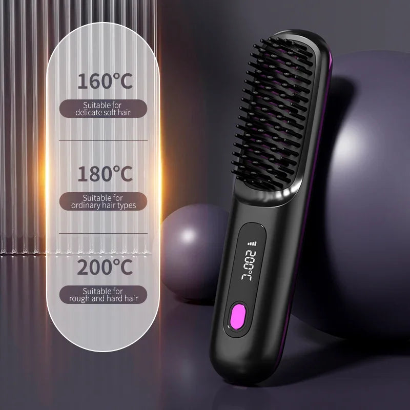 Glissara | Piastra per capelli senza fili | Funzione di ricarica USB e display LCD | Tecnologia in ceramica e ioni