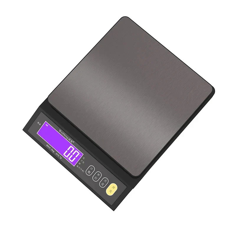 Bilancia da cucina elettronica digitale 5 kg/0,1 g e 10 kg/1 g, display LCD, strumento da cucina in acciaio inossidabile completamente impermeabile per la cottura