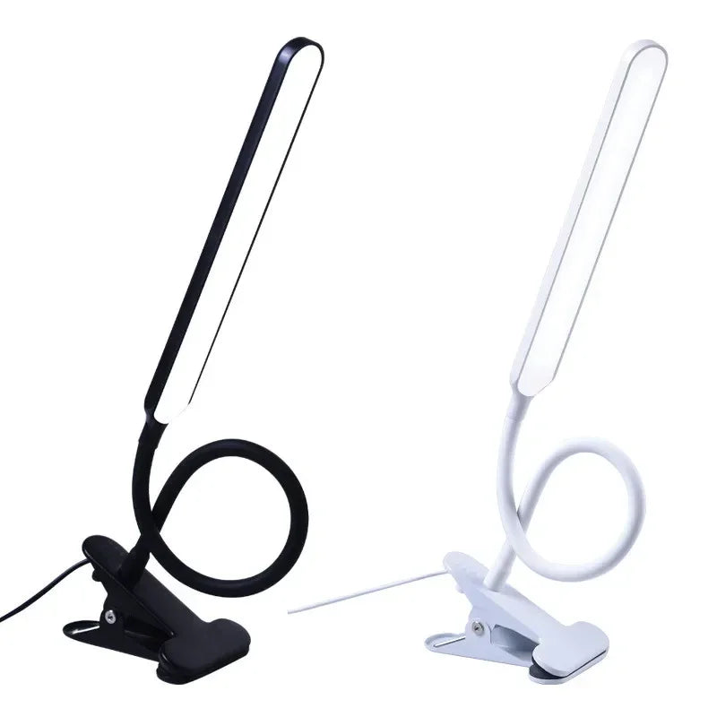 Brehn | Lampada a clip LED LumaFlex | 3 colori di luce e 10 livelli di luminosità | Alimentazione USB | Braccio flessibile | Amico degli occhi e dimmerabile