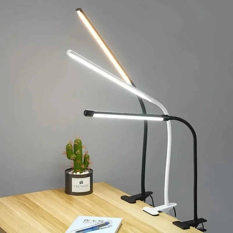 Brehn | Lampada a clip LED LumaFlex | 3 colori di luce e 10 livelli di luminosità | Alimentazione USB | Braccio flessibile | Amico degli occhi e dimmerabile